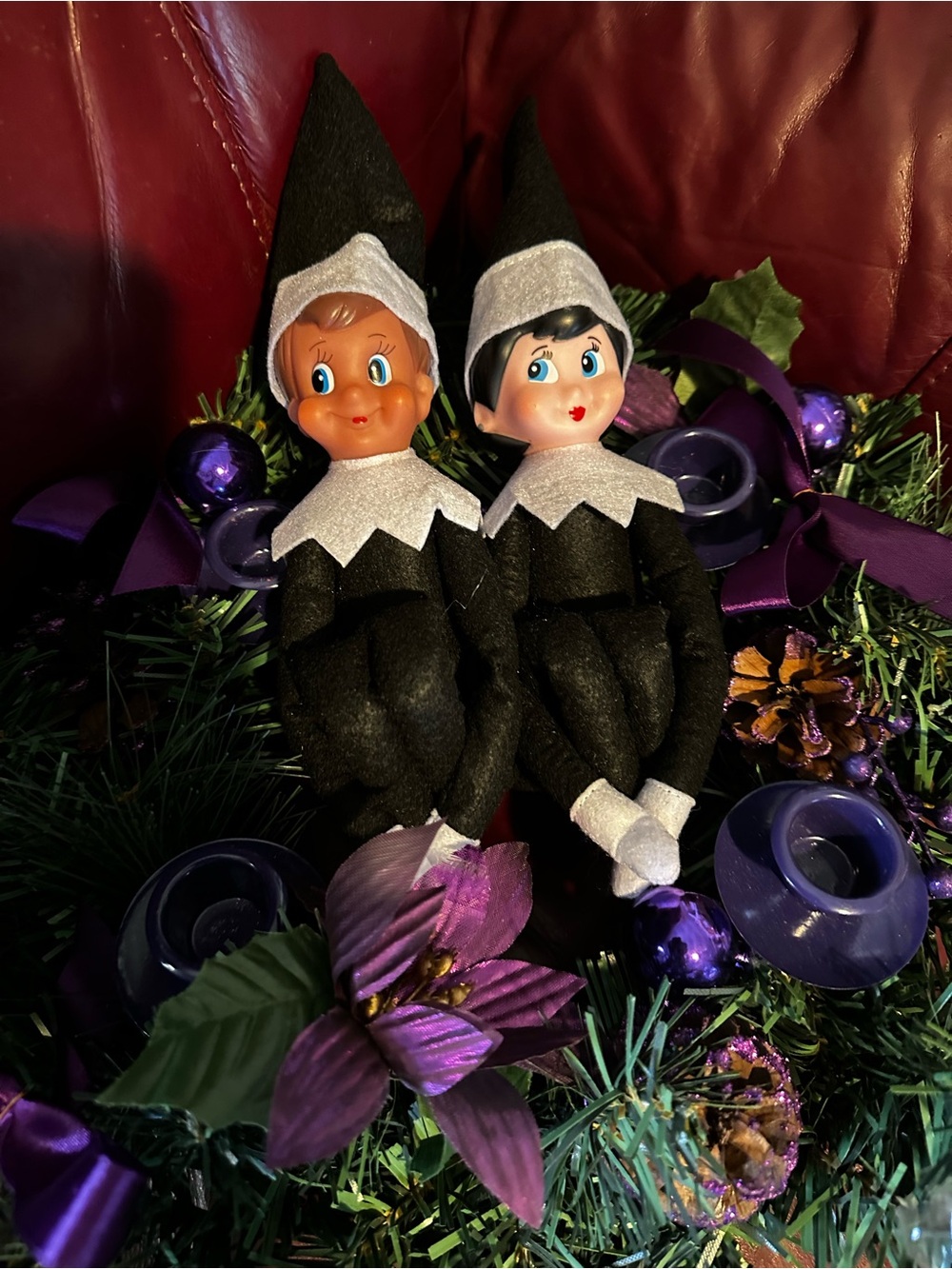 The Elf on the Shelf Scout Elf and Boy Black in Black Outfits New